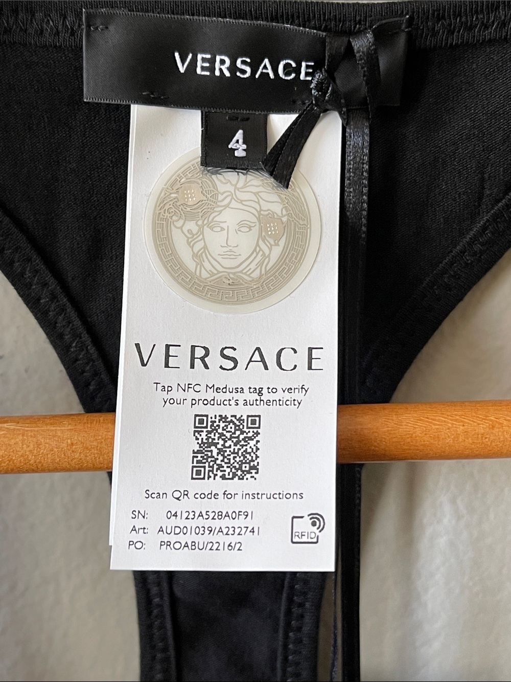 NEW Versace Cotton Greek key Logo Band Sports Bra Sz 4 - Picture 8 of 12